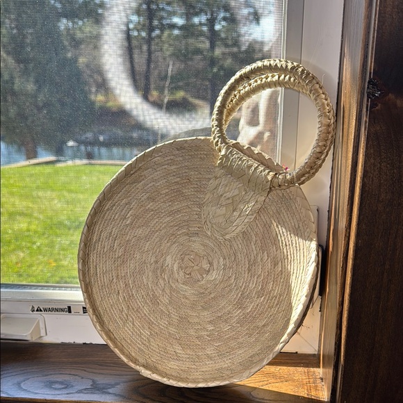 Round Straw Bag with Colorful Tassel - Picture 2 of 11